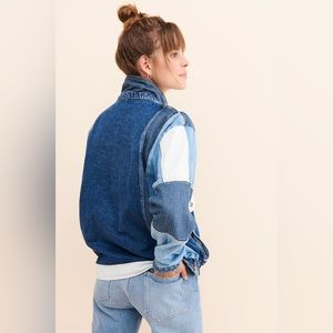 Free People Panel Patch Bomber Jacket